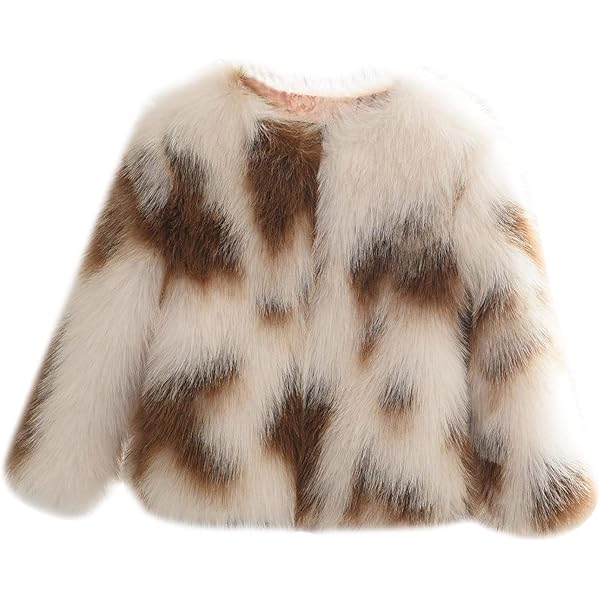 Amazon.com: Toddler Baby Girls Shaggy Faux 𝐅𝐮𝐫 Coat