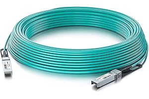 10Gtek 10G SFP+ AOC Cable - 10GBASE Active Optical SFP Cable for Cisco SFP-10G-AOC20M, Ubiquiti UniFi, D-Link, Supermicro, Ne