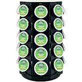 K Cup Coffee Pod Holder Storage Organizer Stand Compatible with 40 K-Cup | Plastic Coffee Pod Holder Carousel Stand (Black-002)