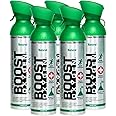 Boost Oxygen Canned 10 Liter Natural Flavored Oxygen Boost Portable Canister Bottle for High Altitudes, Athletes, and More, Green/Silver (5 Pack)