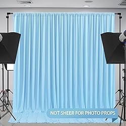 Blue Backdrop Curtains 2 Panels - Wrinkle-Free