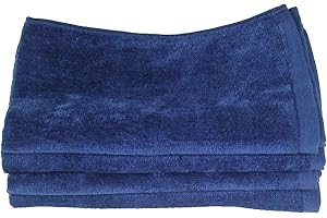 Show Car Guys Fingertip Towels 100% Cotton - Terry-Velour - 4 Pack 11" x 18" Navy Blue