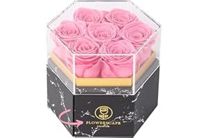 FLOWERSCAPE PREMIUM Forever Rose Flowers Delivery Prime - Fresh Bouquet - Valentines Mothers Day Birthday Anniversary for Women Mom Wife Girlfriend and Her - 7Pcs
