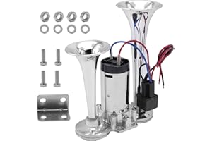 Train Horn for Truck 600DB, Train Horns Fit for Pickup Trucks, 12V Dual Trumpets Air Horn Kit, Boat Car Train Ship Van Speake