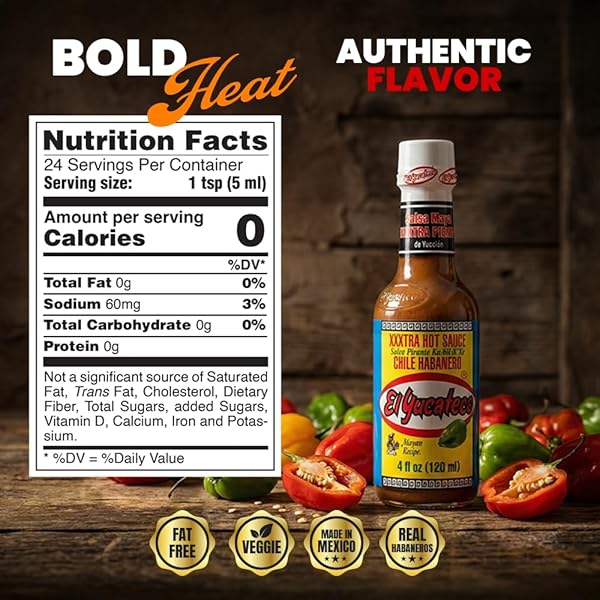 EL YUCATECO XXXTRA HOT HABANERO SAUCE – AUTHENTIC MEXICAN CHILE HABANERO SAUCE, EXTRA HEAT, (4 FL OZ /120 ML), IMPORTED FROM MEXICO (PACK OF 6)