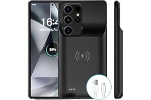 TYHDGHJ Battery Case made for Galaxy S24 Ultra-Black 10000mAh: Extended Power Bank and Wireless Charger Case