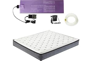 Ustenroya 50% Semi Waveless Waterbed Mattress, Softside Water Bed with Soft Mattress Cover & Smart Thermostats, Waterbed Fill Drain Kit, Foldable Water Bed Set, Waterbeds for Adults (Full-54"x75")