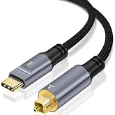 USB C to Toslink Optical Audio Cable, Unidirectional USB C to SPDIF Port Male Digital Optic Stereo Audio Cord for Smartphone, Tablet, Laptop, TV/Soundbar, Sony PS5,Speakers &amp; Home Theater Systems-4FT
