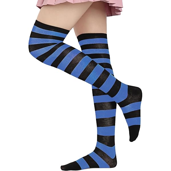 Benefeet Sox Damen & Mädchen Set – Oberschenkelhohe Gestreifte Socken & Fingerlose Handschuhe – Perfekt Für Cosplay & Alltag