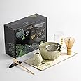 Japanese Matcha Ceremony Accessory, Matcha Whisk, Traditional Scoop (Chashaku), Tea Spoon, Whisk Holder, 1 tea bowl, 1 tea siev, The Perfect Set to Prepare a Traditional Cup of Matcha. (waitu001)