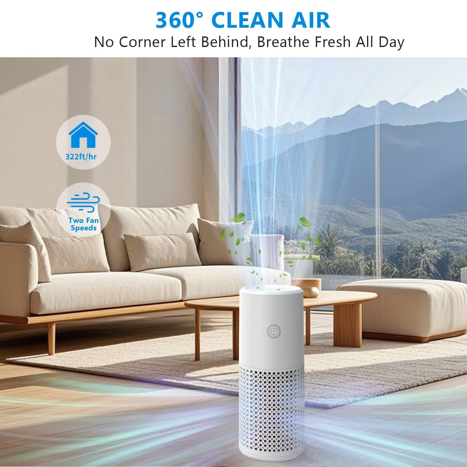 Air Purifiers for Home Bedroom, H13 HEPA Air Filter Cleaner for Smoke Dander Pet Odors with Fragrance Function, Small Air Purifiers with 3-in-1 Filter for Office Kitchen
