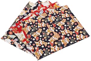 Japanese Style Fabric Cotton Crafts, 10pcs Cotton Quarters Fabric Bundle Craft Fabric Patchwork Squares Printed Cotton Wrappi