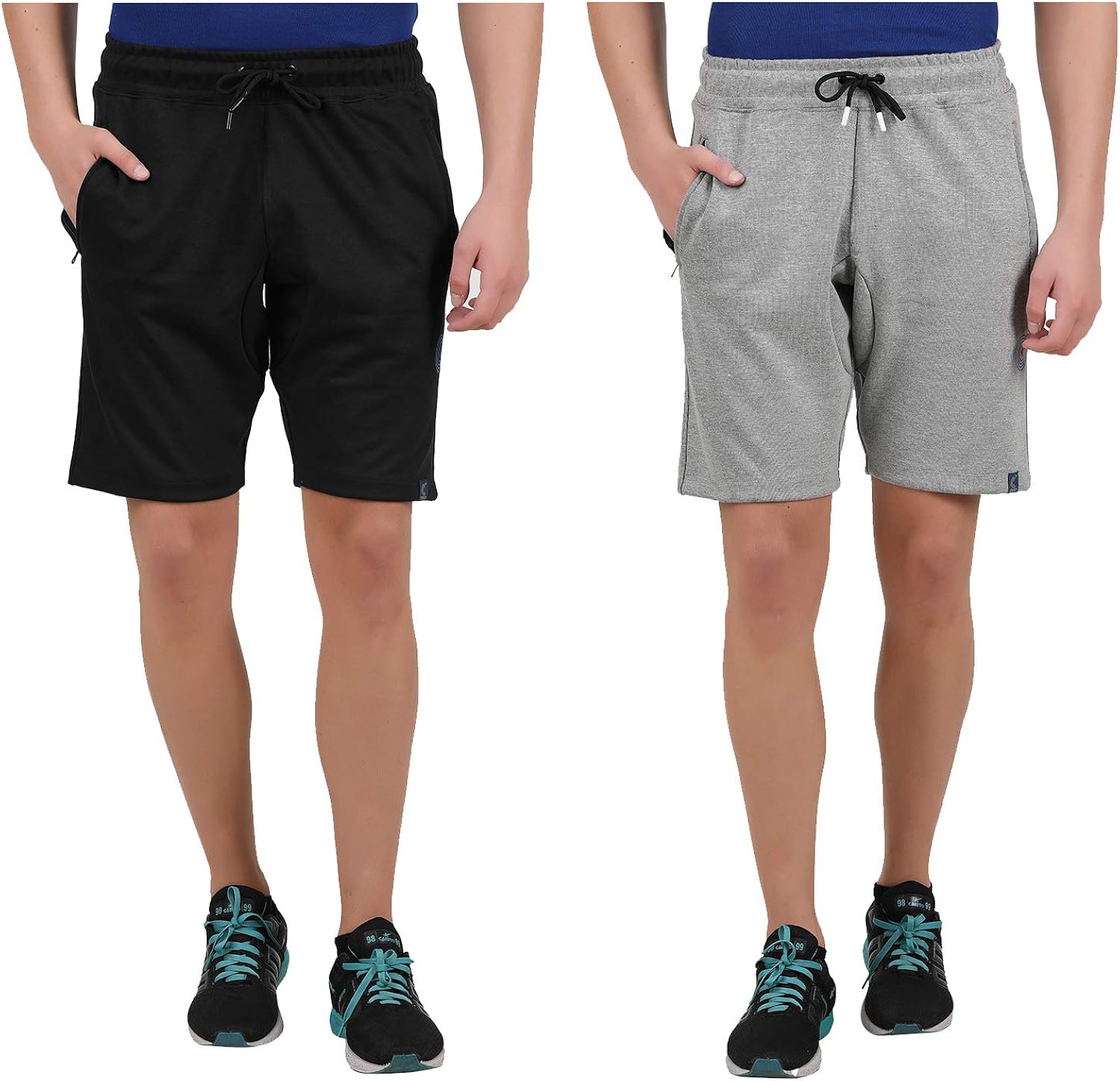 Buy CRAZY TRENDS Mens Cotton Plain Shorts with Zipper PocketsPack of 2