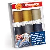 Gutermann 731144-1 Thread Set Denim 100m x 6 reels, Multicoloured
