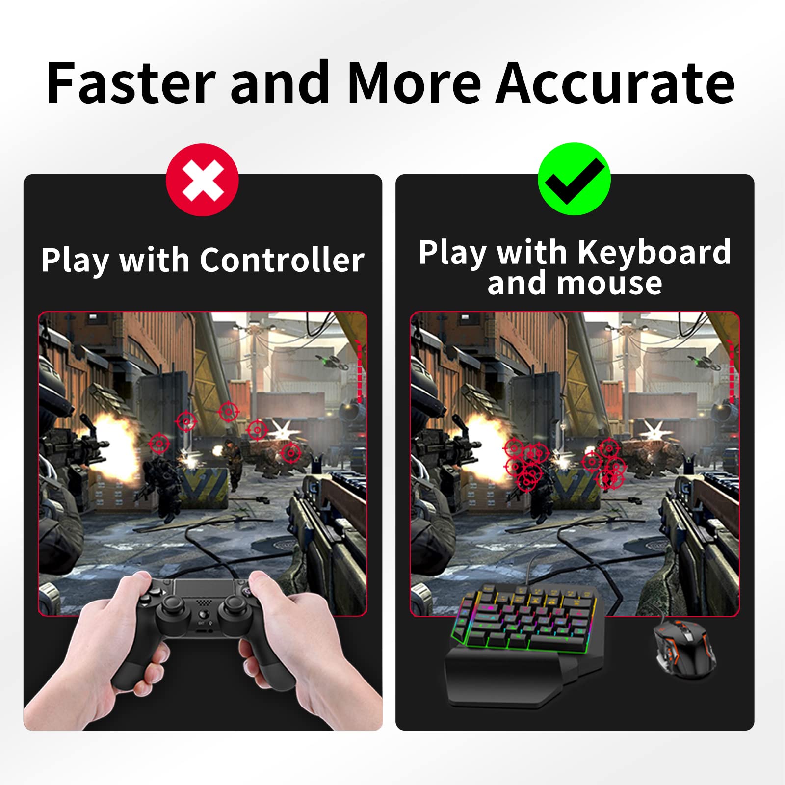 Keyboard and Mouse Adapter for Nintendo Switch/Xbox One/Xbox Series/PS4/PS3, AIMZENIX Game Controller Emulator Adapter, Perfect for Games Consoles for FPS, TPS and RTS [2023 Upgrade Version]