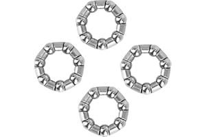 ACROPIX 25mm x 7 Ball Bearing Cages Crank Bearings Rear Wheel Bearing Retainer Silver Tone - Pack of 4