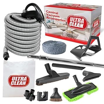 Ultra Clean Central Vacuum Best Hardwood Accessory Kit Low Voltage 24 V Hose With Onoff Switch Swivel Handle Deluxe Tool Set Hose Cover Dust