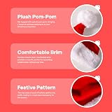 Giggling Getup Santa Hat Premium Red Velvet Plush Pom Pom One Size Adult Kids view 2