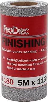 ProDec 5m Roll 180 Grit Finishing Paper 115mm Abrasive Sanding Paper
