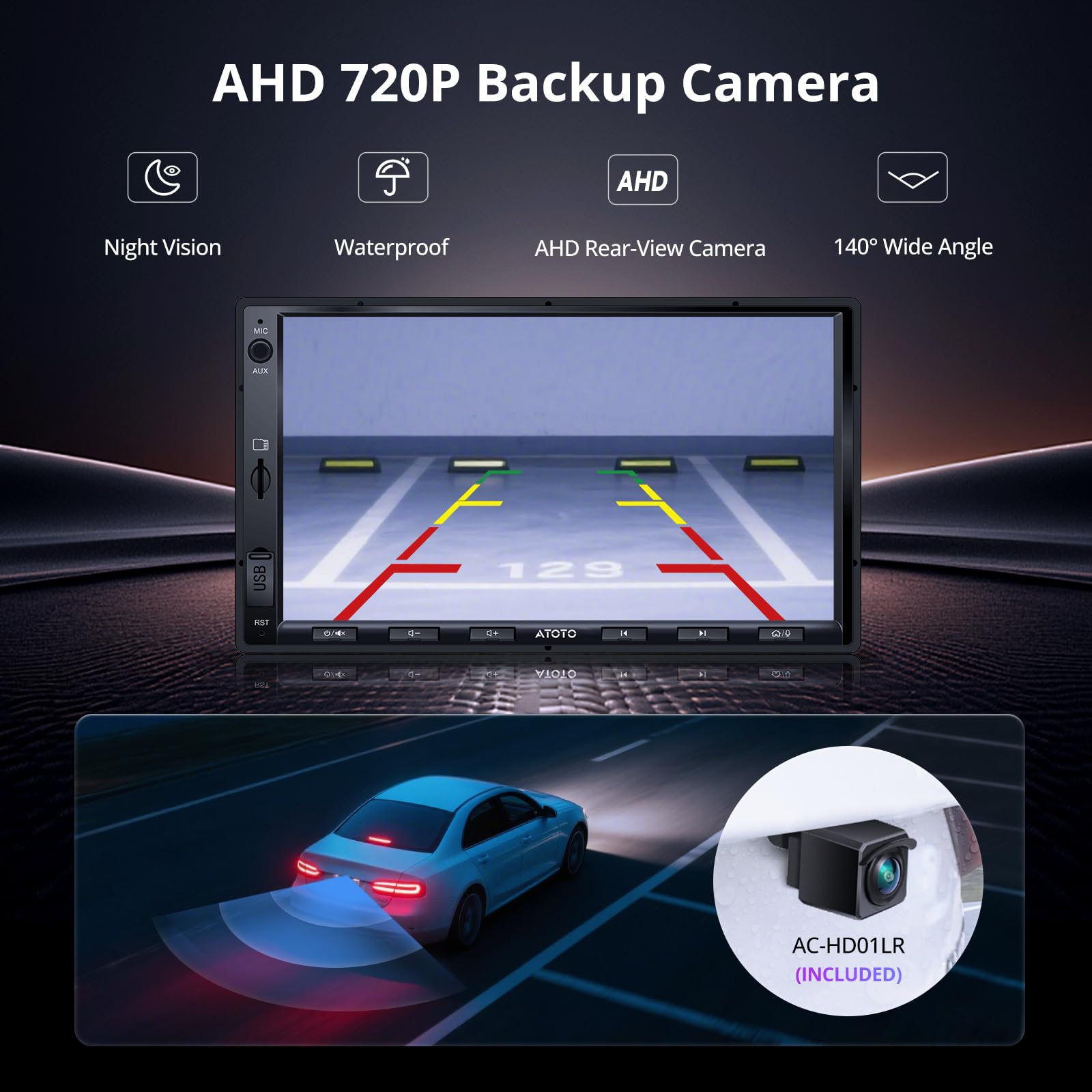 ATOTO A5L 7inch Android Double DIN Car Stereo, Wireless CarPlay & Android Auto, Wi-Fi/Bluetooth/USB Tethering, 2G+32G Touchscreen Car Radio, Backup Camera, MirrorLink, DSP/FM/AM/SWC, AI&GPS Tracking