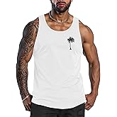 Men Tank Top Beach Summer Hawaii Vacation Plam Tree Graphic Workout Muscle Sleeveless Shirts for Men