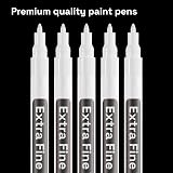 ARTISTRO 5 White Acrylic Paint Pens Extra Fine Tip Set of 5 view 3