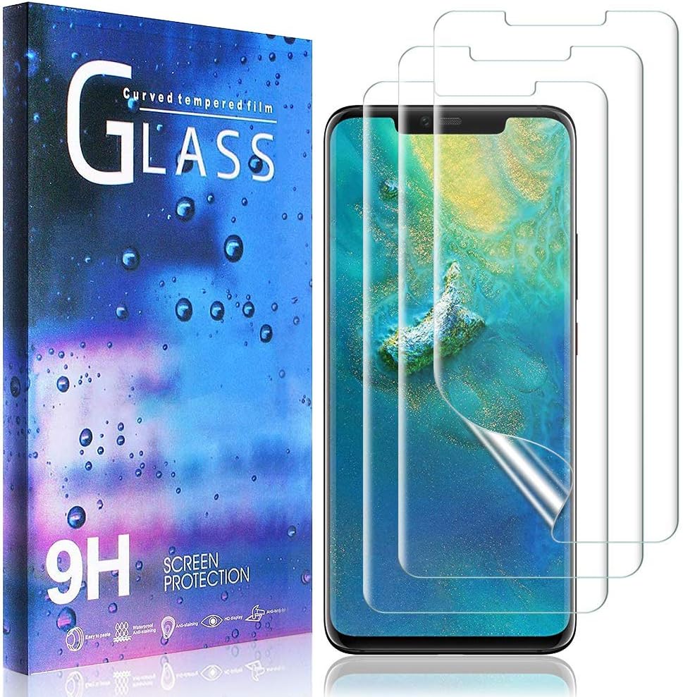 Masstimo [3 Pack Screen Protector for Huawei Mate 20 Pro, Wet Applied Liquid Skin [Bubble-Free] [Case-Friendly] [Premium Quality] Flexible TPU film with Lifetime Replacement Warranty