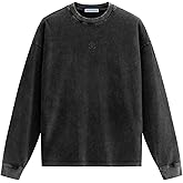 Aelfric Eden Mens Oversized Long Sleeve Shirts Washed Heavyweight Cotton T Shirts Vintage Tees Unisex
