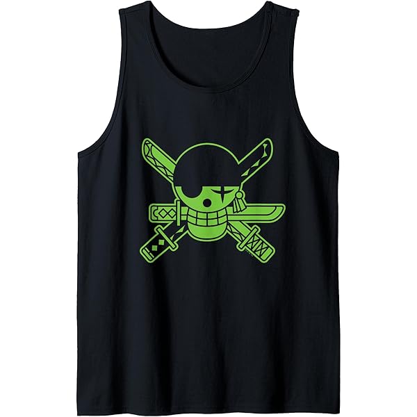 Amazon.com: One Piece Anime Green Roronoa Zoro Jolly Roger Tank