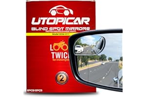 Utopicar Blind Spot Car Mirror - Convex Blindspot Mirrors for 3x Larger Image, Engineered Design for Side Mirror (Blindspot),