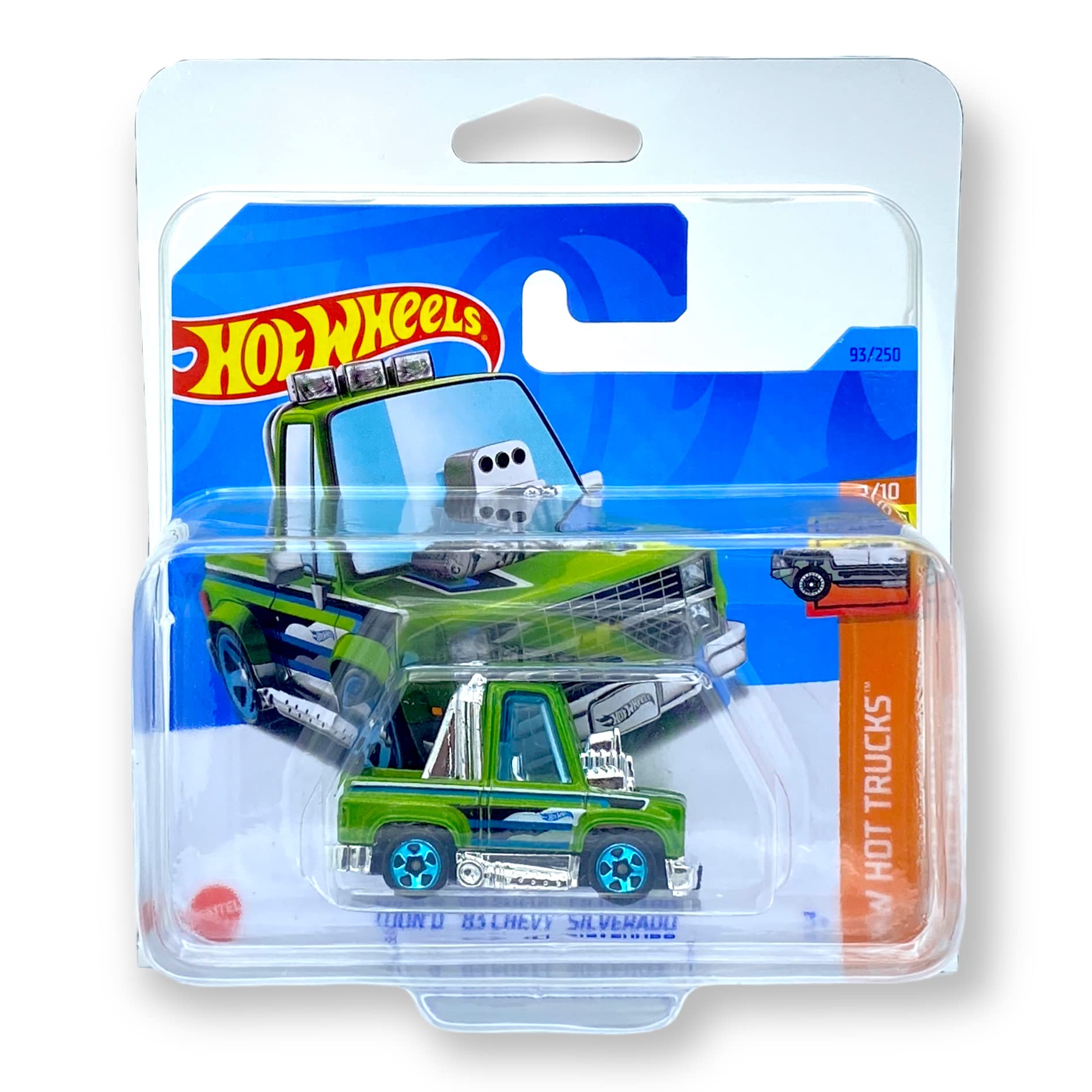 Hot Wheels Toon'd '83 Chevy Silverado (Green) 1/10 HW Hot Trucks 2023-93/250 (Short Card) - COMES IN A KLAS CAR KEEPER PROTECTIVE COLLECTORS CASE - HKH98
