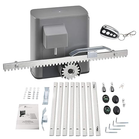 Elektrischer Schiebetorantrieb mit 2 Fernbedienungen bis 600kg | Juskys