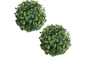 Azure Zone, Pack of 2 5.9" Topiary Balls Artificial Boxwood Plant Green Ball for Home Decoration
