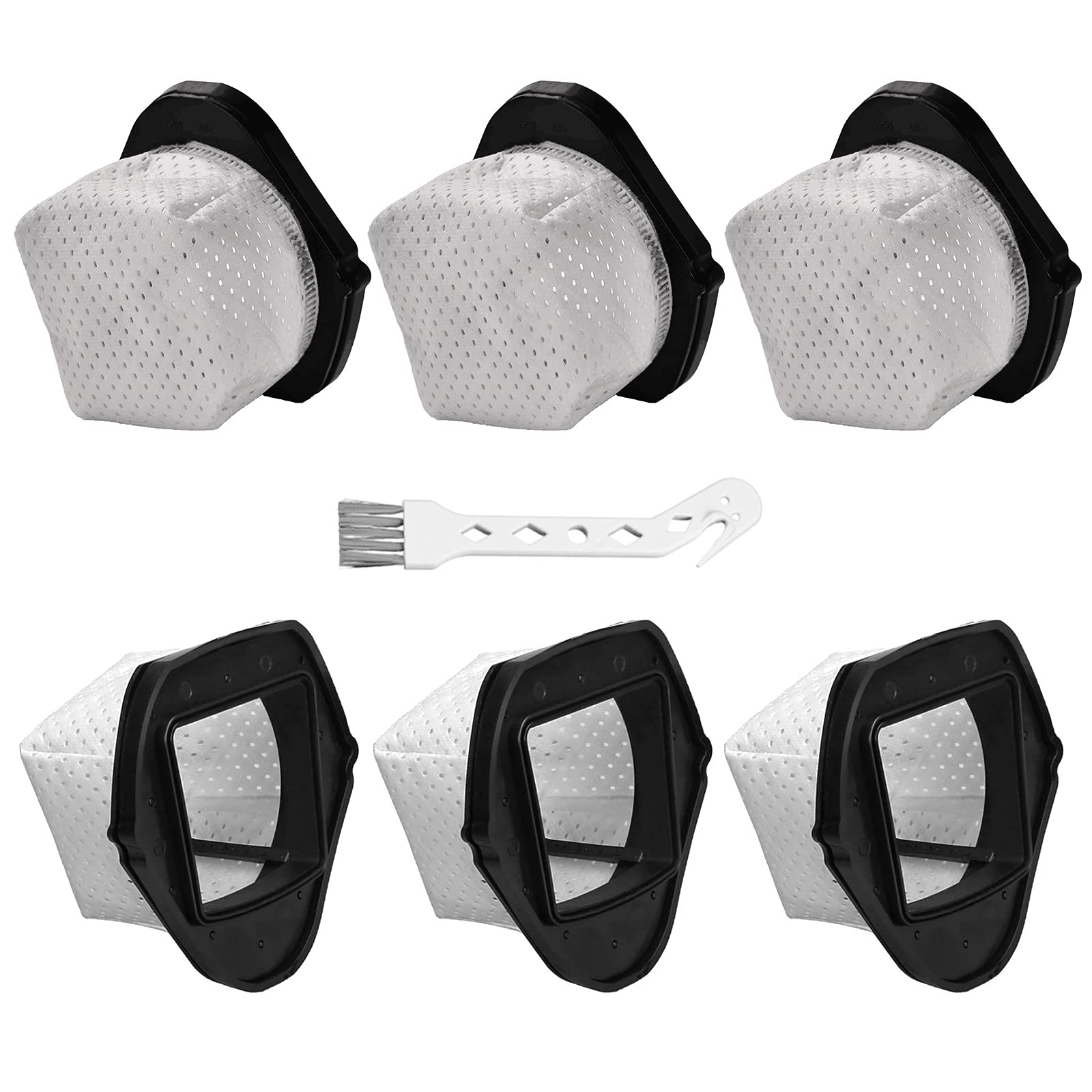 Photo 1 of Improvedhand SV780 Dust Cup Filter Replacement Compatible with Shark Cordless Hand Vacuum SV75Z SV728N SV726N Directly Replaces Part # XF769, XSB726N Pack of 6 with 1 Pcs Cleaning Brush
