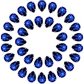Teardrop Rhinestone 50 PCS 13x18 mm Flatback Rhinestones Sew on with Settings for Clothes Crafts Projects,Sapphire Blue