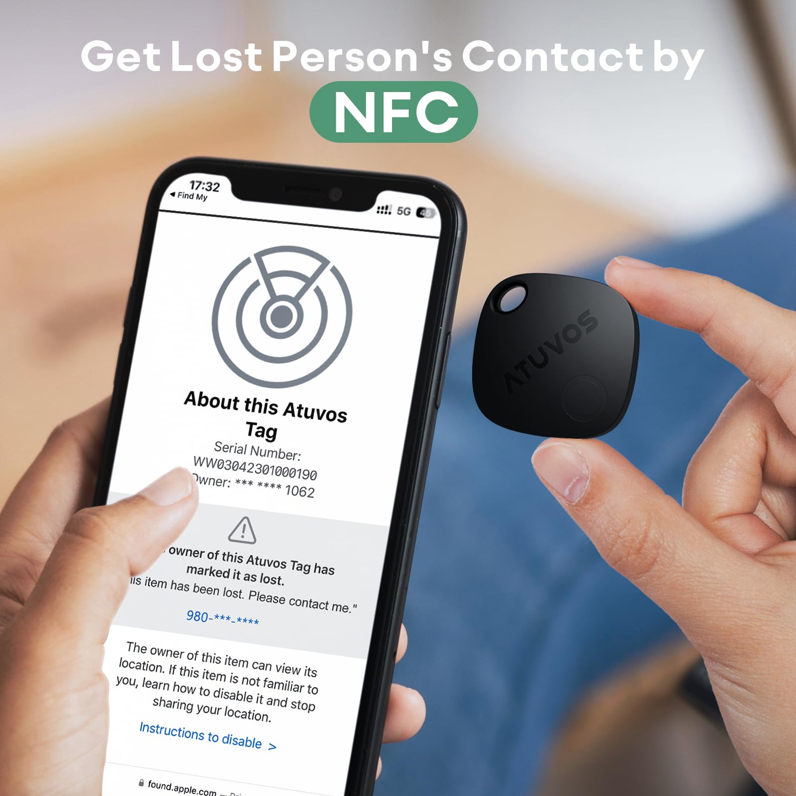 ATUVOS Air Tracker Tag 4 Pack