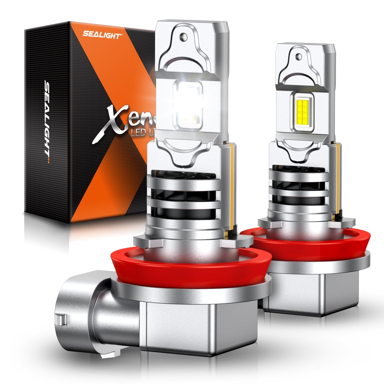 SEALIGHT H11 H16 H8 LED Fog Light Bulb,40000 Lumens 1000% Super Bright H11 LED Fog Lights, 1:1 Design for Car Powersports ATV/UTV, Play-N-Play,pack of 2 Image