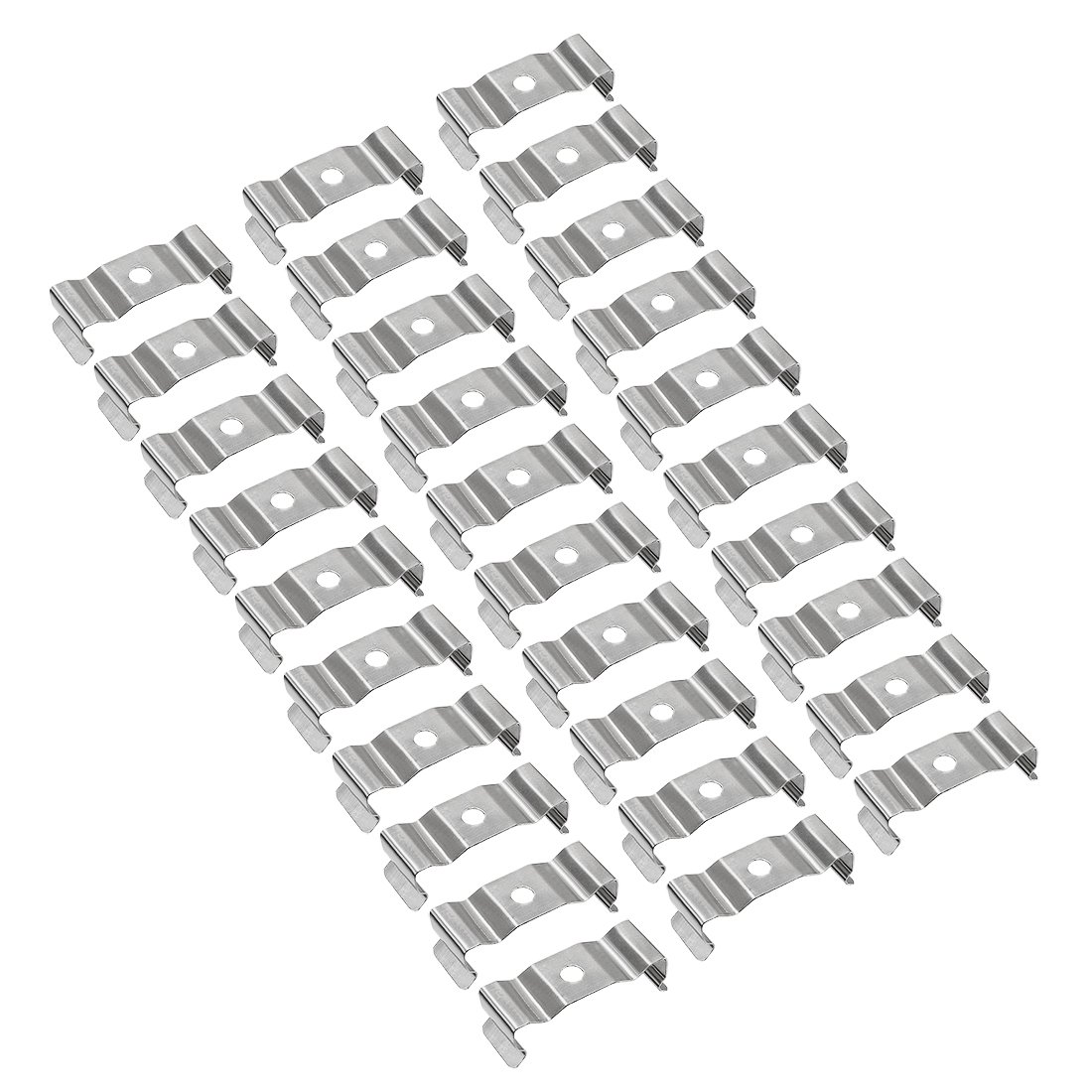 sourcing map T8 Clips Bracket Hanger for Integrated Tube Light Fixture, Nickel-Plated Manganese Steel, Pack of 30