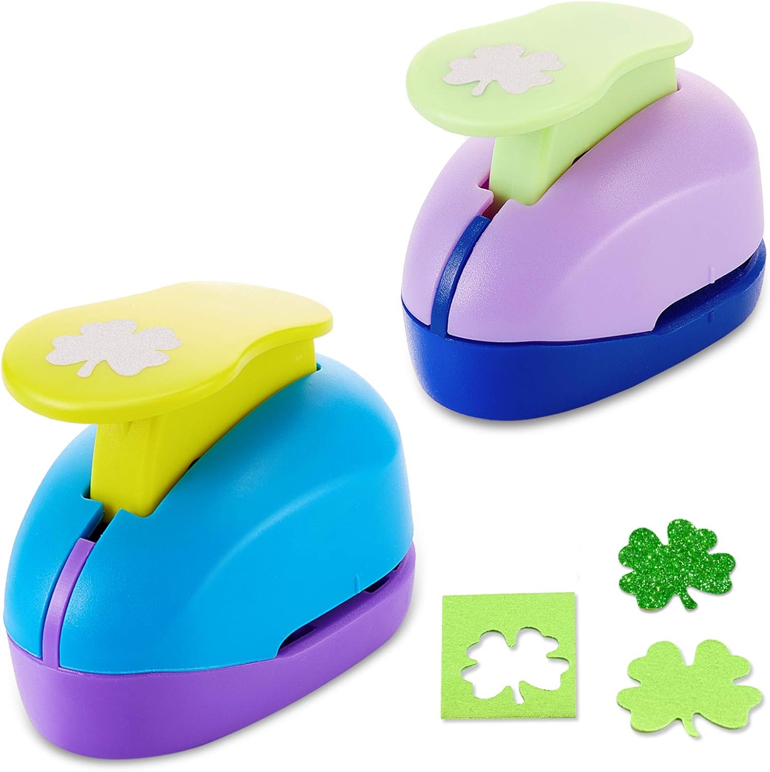 2 Pieces 0.9 Inch, 1.6 Inch Shamrock Paper Punches Four
