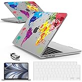 IBENZER Compatible with MacBook air 13 inch Case 2026 2025 2024 2023 2022 M4 A3240 M3 A3113 M2 A2681, HardShellCase w/KeyboardCover ScreenFilm Type-C for Mac air 13.6", Map, KK-MAP+2TC