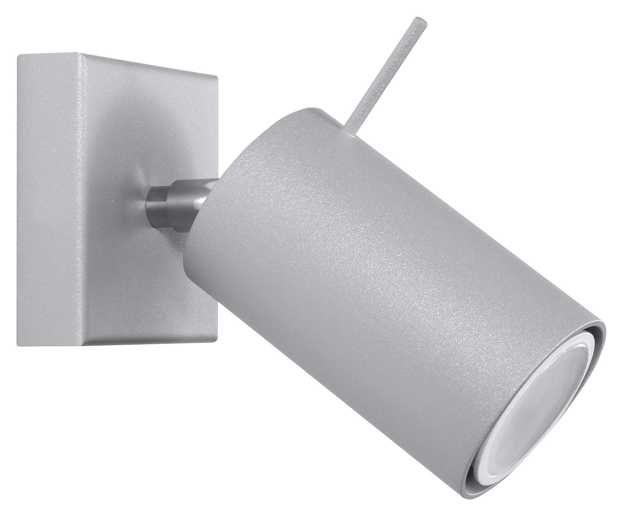 SOLLUX lighting Ring 1 Spotlight Wall Lamp | Minimalist and Modern Design, Adjustable Arm and Light Direction | Replaceable GU10 Bulb, 1 x 40 W | Steel, Grey, 8x16x8 cm