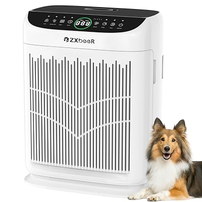 Air Purifiers for Home Large Room up to 3000 Ft², ZXBEER HEPA Double-Sided Air Purifier with Washable Filter, PM2.5 Air Quality Sensor, Aroma, 20dB Sleep Mode, Air Cleaner for Pets Bedroom (White)