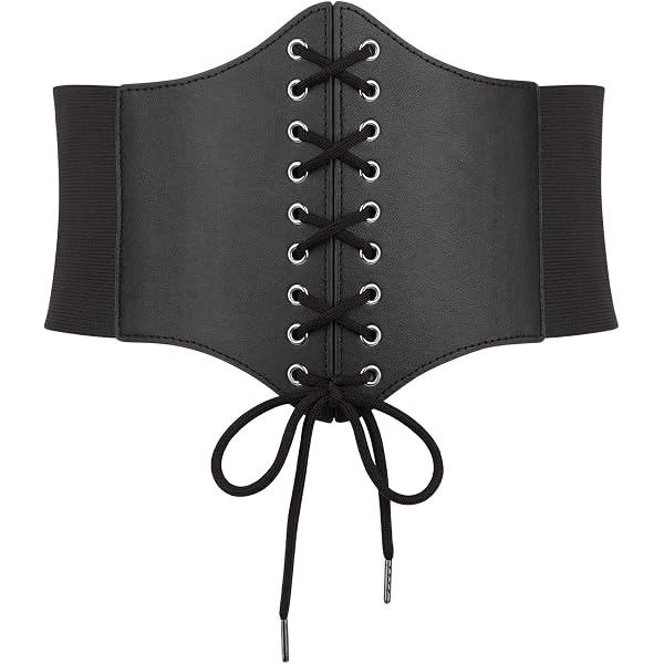 9684 2 Pack Lace-up Cinch Belts Women Corset Waist Belt Tied Elastic 2 Pcs Women main image 3
