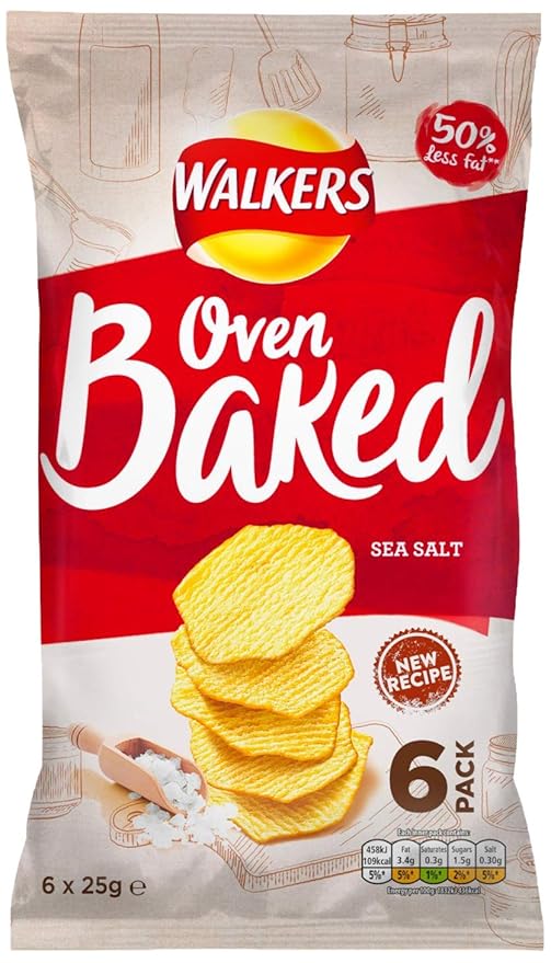 Walkers Baked Ready Salted Multipack Crisps, 6 x 25 g Amazon.co.uk