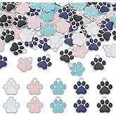HOBBIESAY 5 Colors 100Pcs Dog Paw Print Charms Paw Alloy Enamel Pendants Colorful Animal Footprint Dangle Charms for Bracelet Necklace Earring Keychain Jewellery Making,Hole:2mm