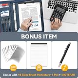 Leathario A4 Portfolio Folder 4-Ring Binder Notepad 10 Protectors Vegan Leather view 2