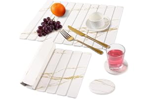 3 PCS Stone Dish Drying Mat for Kitchen Counter, Large Quick Dry Stone Dishes Mats, Coasters for Drinks, Foldable Water Absor