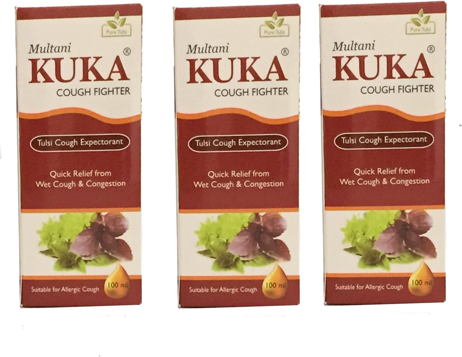 Multani Kuka Tulsi Cough Fighter Syrup - Pack of 3