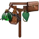 Women Medieval Leather Belt Potion Bottle Bag, Renaissance Faire Belt Pouch Skirt Hike Set, Medieval Festival Cosplay Halloween Costume Accessories