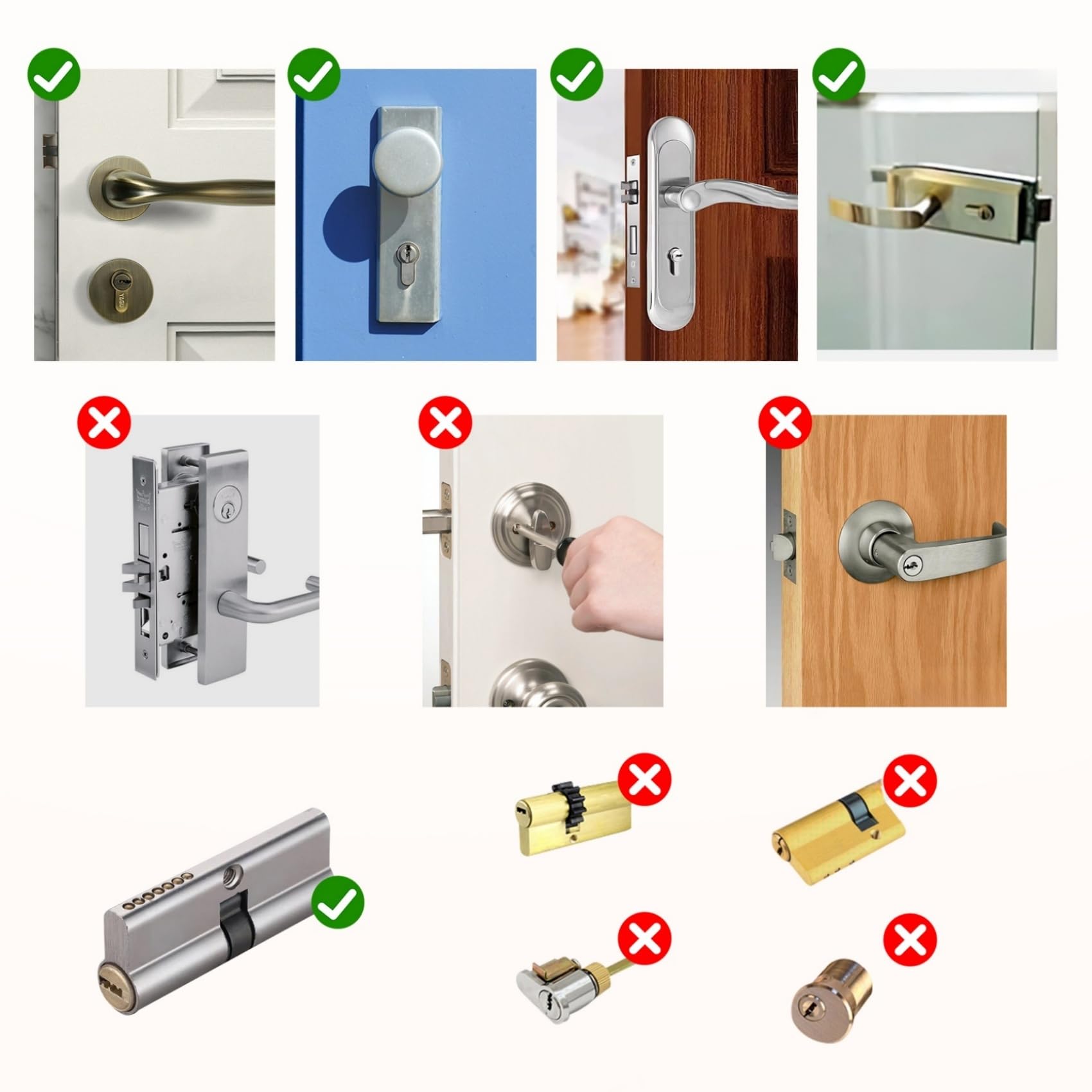 Türschloss Fingerabdruck Smart Lock, Schließzylinder 60-90mm(30/30,45/45), Elektronisches Fingerabdruck Türschloss Haustürschloss mit RFID, App, Bluetooth, Tasten Smart Türschloss mit Zahlencode 3